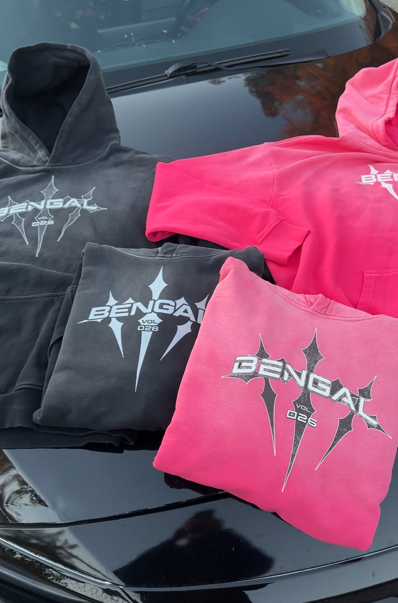 Black Sun Faded Oversized Hoodie (All White Logo)